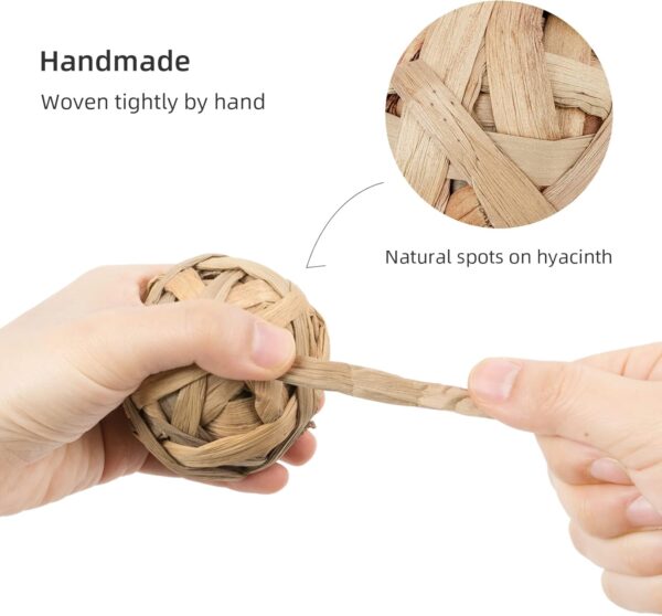 Niteangel Natural Chew Activity Toys Fun Safe Hay Grass Pet Balls for Chinchilla Guinea Pig Rats Rabbits Hamster Gerbil Degu Bunny and Other Small Animals (8 Balls) - Image 5