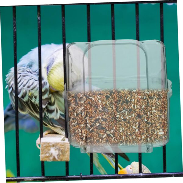 4pcs Box Birdcage Hanging Food Box Bird Feeder Bird Cage Automatic Parrot Feeder Parrot Food Dispenser Canary Cage Feeder Cage Food Bowl Bird Water Cup Bird Food Feeding Bowl Pp COSMEVIVI - Image 8