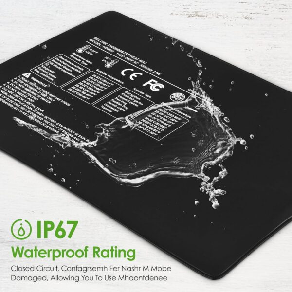 8x12inch Reptile Heat Mat with Digital Thermostat,23W Terrarium Heat Mat with IPX7 Waterproof for Gecko/Bearded Dragon/Snake/Lizard/Hermit Crab/Frog/Spider/Insect Breeding/Plant Box,Habistat Heat Mat - Image 4