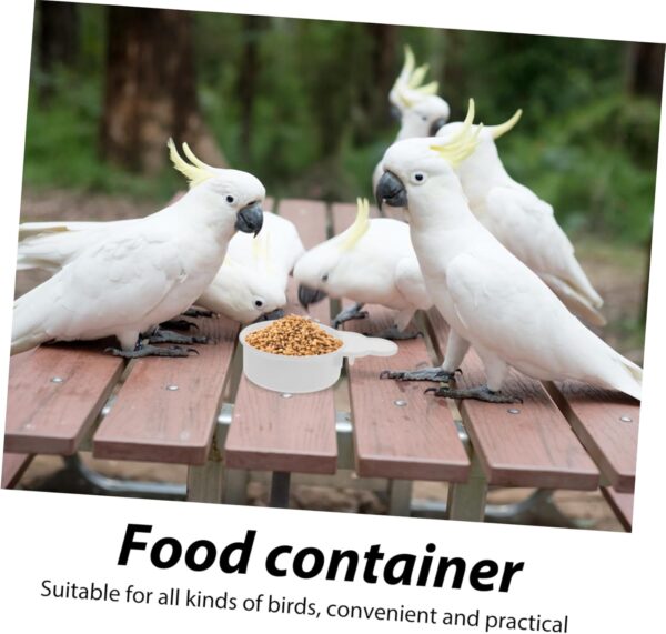 Yardwe 6 Pcs Bird Food Box Parakeet Feeder Bird Supplies Bird Cage Accessories Bird Food Bowl Pet Bowl Water Bowl Bird Feeders Chicken Water Cups Bird Feeder for Cage Plastic White - Image 5