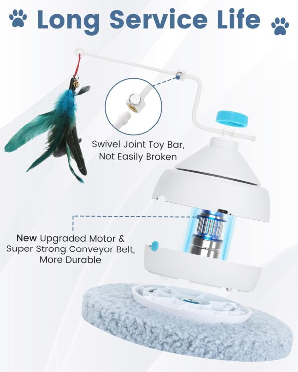 HAPPY HACHI 3 in1 Interactive Cat Toys For Indoor Cats Adult,3 Modes Automatic Cat Toys Kitten, 360°Irregular Rotation-USB Rechargeable Cat Feather Toy Exercise Catcher Hunting - Image 4