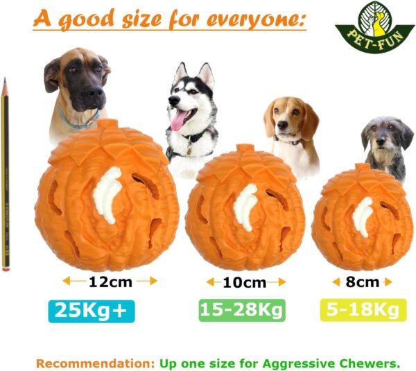 Pet-Fun® Treat Ball Dog Toy Pomelo, Tough Dog Balls hiding the treats, Interactive IQ Puzzle Chew Toy, Erratic Bounce, Dog Enrichment Toy, Virtually Indestructible for medium small dogs - Image 4
