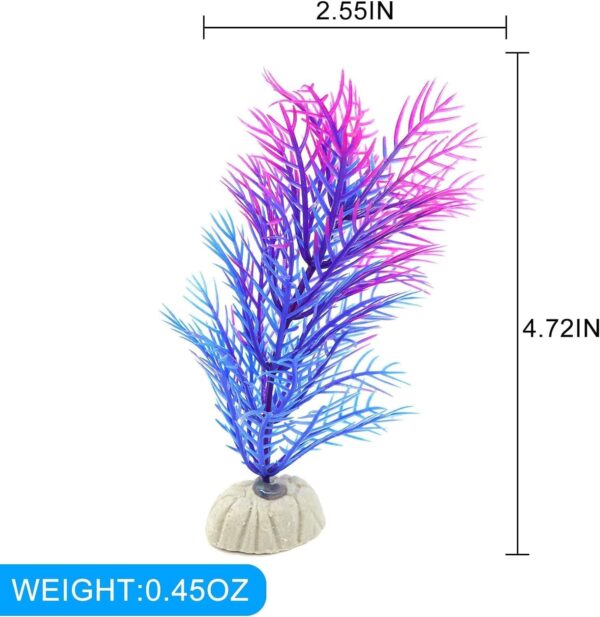 MHYMX Aquarium Decoration, 5PCS Fish Tank Plants Artificial Aquarium Plants Colourful Fish Tank Decorations Underwater Plastic Aquarium Ornaments for Aquariums - Image 3
