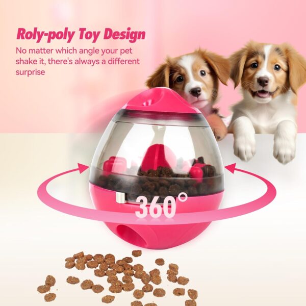 Zellar Treat Dispensing Dog Toy for Boredom, Interactive Treat Puzzle Dog Toy, Dog Treat Ball Dispenser Toy, Slow Feeder Dog Game Brain Stimulating Enrichment Toys for Small Medium Dogs & Cats (Pink) - Image 4