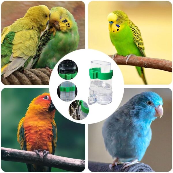 2 PCS Bird Cage Water Dispenser Water Feeders for Birds Automatic Bird Feeder Food Dispenser Bird Food Water Dispenser for Small Animals Parrot Canaries Cockatiels - Image 7