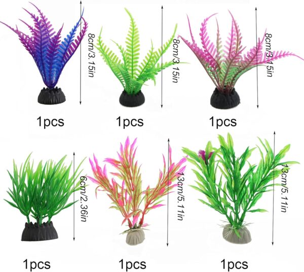Taasmoog Artificial Fish Tank Plants - 13 Pack Aquarium Plants - Simulation of Aquatic Plants for Fish Tank - Artificial Plastic Water Plants for Home and Office - Multiple Colors - Image 2