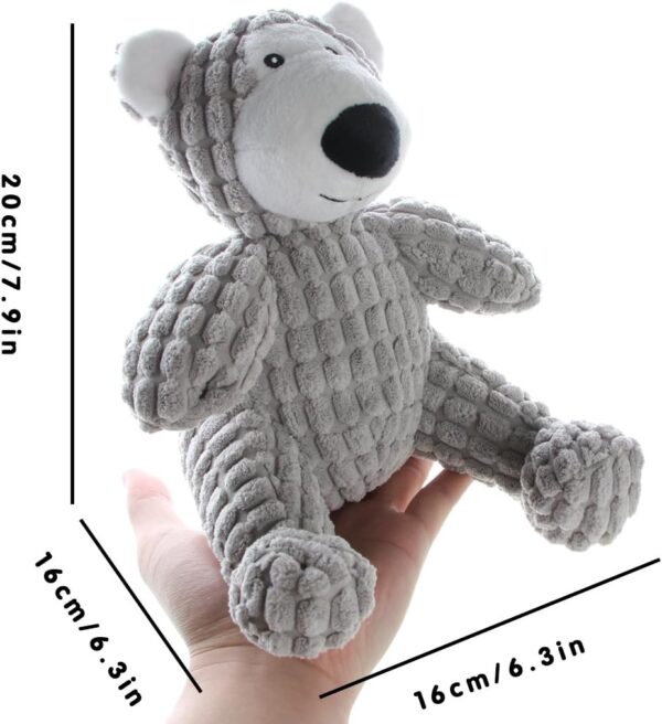 IFOYO Dog Squeaky Toy, Durable Dog Squeaker Toy 7.9 x 6.3 Inch Cute Sitting Bear Shaped Dog Interactive Toy Unique Tough Cloth Stuffed Dog Toy for Boredom - Image 2