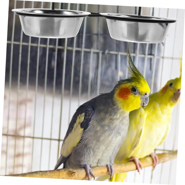 BELLIFFY Bird Bowl Feeder Pet Supplies Bird Water Holder Parrot Water Cage Bowl Bird Feeder with Clip Bird Cage Food Feeder Clip Bird Food Feeder Parrot Hanging Cup Stainless Steel - Image 9