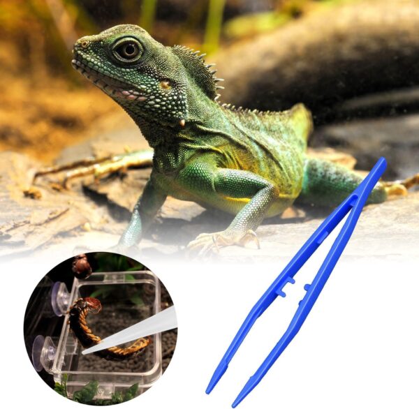 HAICN 3Pcs Reptiles Feeding Tweezers Plastic Anti-Slip Tweezers Reptile Feeding Tongs Feeding Tool for Snakes Lizard Tortoise Gecko (Blue) - Image 4