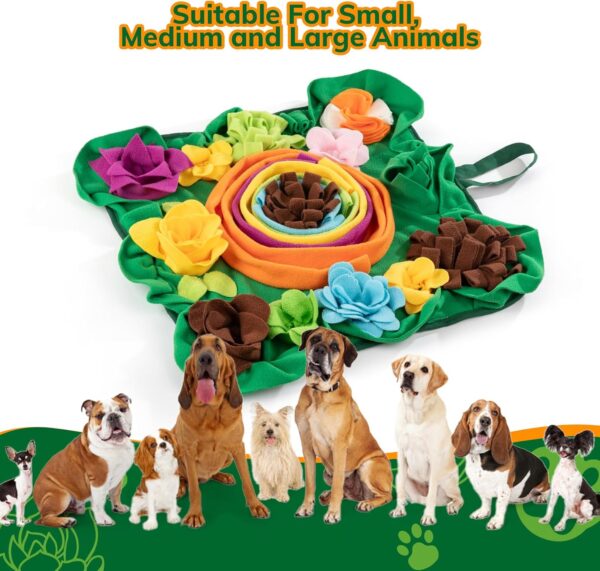 IOKHEIRA Snuffle Mat for Dogs, Interactive Feeding Game Toy for Dogs, Pet Foraging Mat for Smell Training Dog Toy for Large, Medium Small Dogs - Image 4