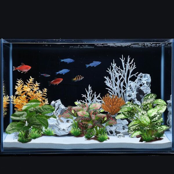 BEGONDIS 2Pcs Reptile Artificial Plants, Terrarium Plants Decorations Supplies, Aquarium Fish Tank Plant, Amphibian Habitat Hideout Tank (Red) - Image 3