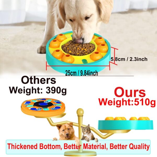 Etechydra Dog Puzzle Slow Feeder Toy, Interactive Dogs Puzzle Toys for Dogs Cats, Small Medium Bowl for IQ Training & Mental Enrichment, Dog Treat Dispenser Puzzle Toy Gifts, Yellow - Image 2