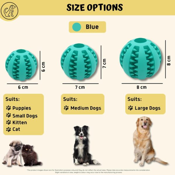 PawsOnlyUK Treat Dispenser Dog Toy Ball | Interactive Dog Toys for Boredom | Dog Puzzle Toy | Stimulation Toy (Small 6cm/2.35in, BLUE, 1 Pack) - Image 4