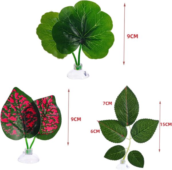 Fish Tank Plants, Betta Bed Leaf Hammock Aquarium Plants Lightweight Resting Spot for Betta Fish Spawning Leaf Simulation Leaves With Suction Cup Fish Tank Decorations Accessories (3PCS) - Image 3