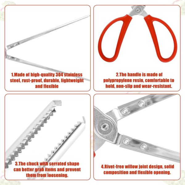 BOXOB Reptile Feeding Tongs, 15 Inch Extra Long Snake Feeding Tongs Non-Skidding Easy-Grip Tweezers Accessory for Terrarium Reptile Vivarium Corn Ball Python Axolotl Bearded Dragon Supplies - Image 4