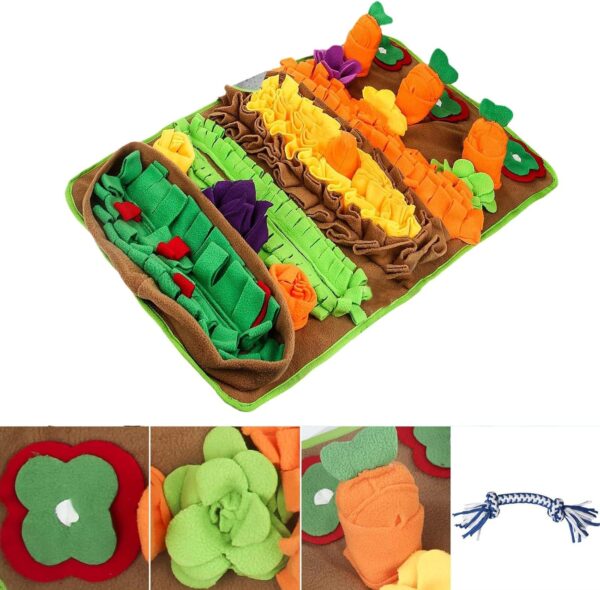 Illkjasfc Pet Dog Snuffle Mat Slow Feeding Puzzle Food Mat Dogs Sniffing Mat AntiSlip Puzzle Mat For Boredom Dog Entertainment - Image 5