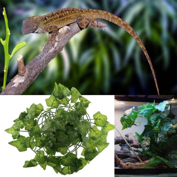 Reptile Plants Climber Vines Flexible Leaves Terrarium Jungle Habitat Decor for Snake bearded dragon accessories driftwood reptile supplies reptile heating pad reptile tank terrarium fake - Image 2