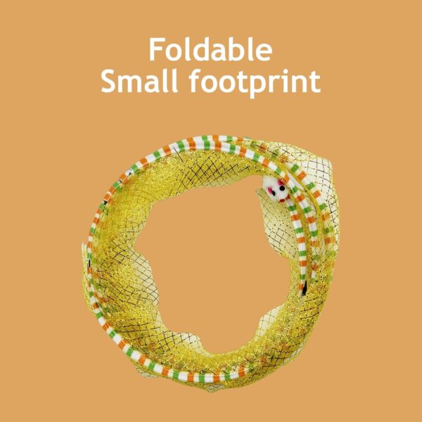 FINEASY Collapsible Cat Tunnel Interactive Cat Toys for Indoor Cats Kitten Cats Feather Mice Teaser Wand S-Shaped Outdoor Play Toys for Kitten Cats, Puppy, Dog, Rabbit - Image 7