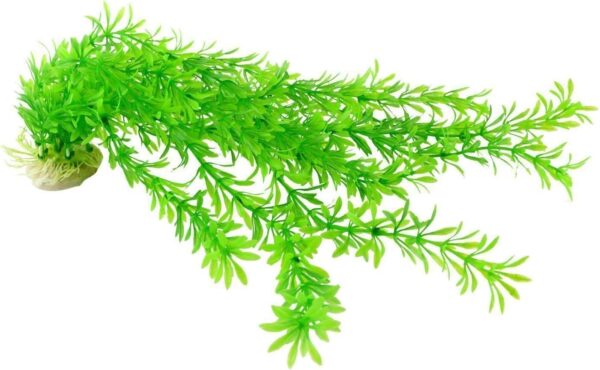 Saim Fluorescent Green Jardin Plastic Emulational Decorative Plant Aquarium Decor Fish Tank Ornament 18" Height - Image 3