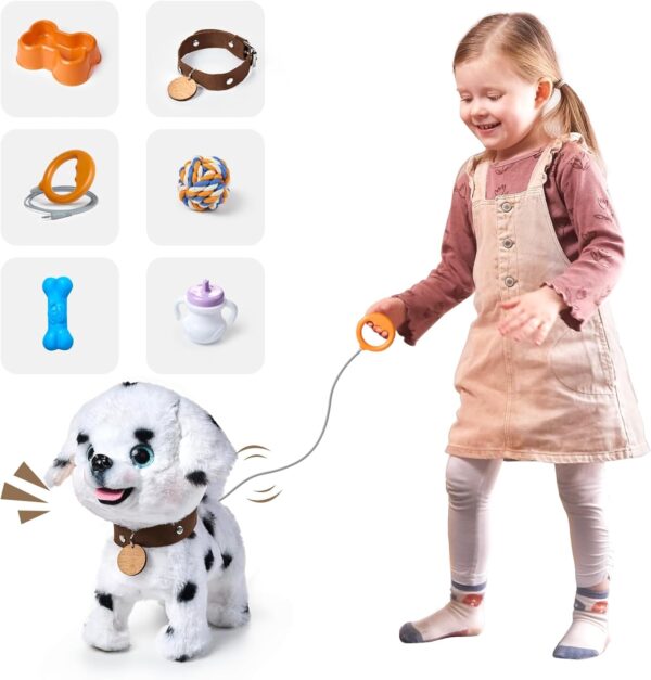 OR OR TU Walking Dog Toys for Kids Toy Dog Plush Electronic Pets Dog Puppy, Walk and Bark on a Lead, Realistic Interactive Toys Dog for Kids 3 4 5 6 7+ Years Old Girls Boys Gift - Image 8