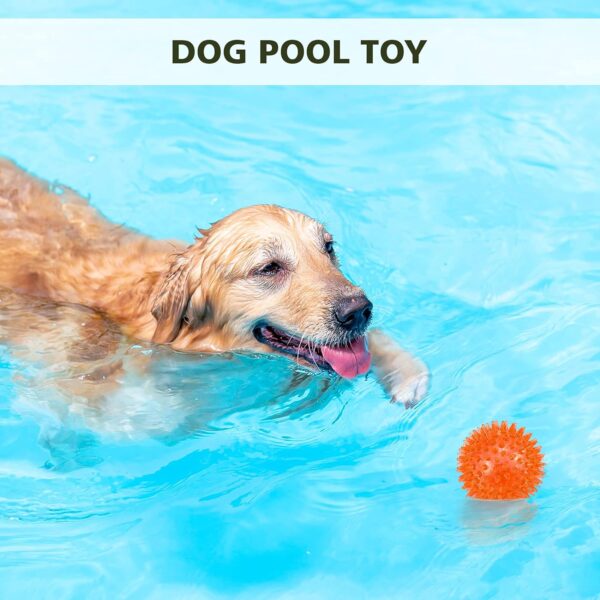 petizer 3-PACK Squeaky Dog Ball Toys ，Dogs Chew Spiky Ball ， Floatable Dog Pool toy,Toss Fetch Toys for Puppy Rubber TPR, Dog Chew Toys for Boredom, Teeth Cleaning for Small and Medium Dogs - Image 4