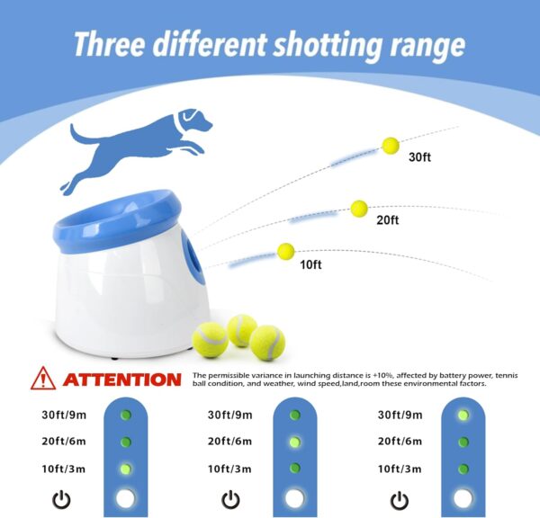 pet prime Automatic Dog Ball Launcher, Dog Ball Thrower, Interactive Puppy Pet Fetch Toy, Mini Dog Ball Throwing Machine for Small and Medium Dogs, With 3 PCS 2" Tennis Balls - Image 2