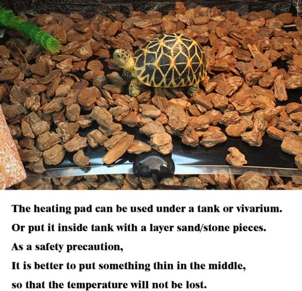 7W Reptile Heating Mat 15*28cm 220v -- Reptile Heat Pad with Temperature Adjustment, Terrarium Heat Mats, Safety Reptile Heat Mat for Turtle, Tortoise, Snakes, Lizard, Gecko Hermit Crab Amphibians - Image 6