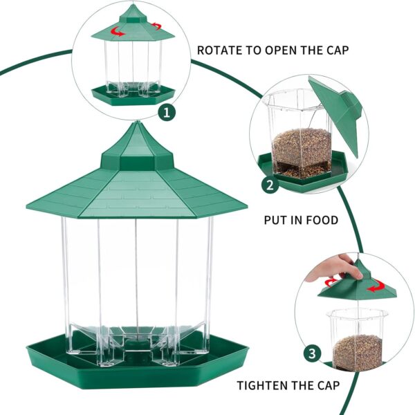 Wild Bird Feeder Bird Food Container Bird Feeder Waterproof Outdoor Pet Supplies Birdfeeder Hanging Wild Bird Feeder Outside Decoration Garden Decoration - Image 3