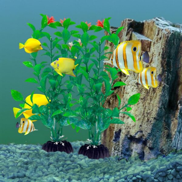 CATELL 21Pcs Fish Tank Decorations Aquarium Plants Fish Tank Plants Aquarium Plants Artificial Plastic Plants for Aquariums 9 Lifelike Styles for Aquarium Decorations Safe for All Fish - Image 4