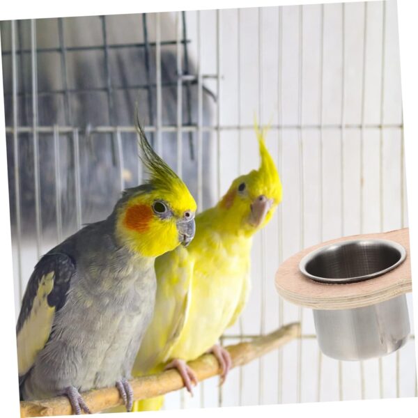 BELLIFFY 2pcs Water Cup Trough Stainless-steel Bowl Bird Coop Cups Bird Feeding Cup Bird Food Container Parrot Cage Hanging Bowl Parrot Water Cup Bird Food Bowl Cockatiel Trough Bid Feeder - Image 8