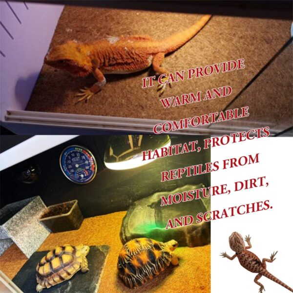SISIPAI LIFE Reptile Carpet, 36" x 18" Coconut Fiber Carpet Mat, 2 Pack Reptile Terrarium Liner for Tortoise Bedding, Supplies for Lizard, Snake, Chameleon, Gecko, Bearded Dragon, Iguana(91.5x45) - Image 4