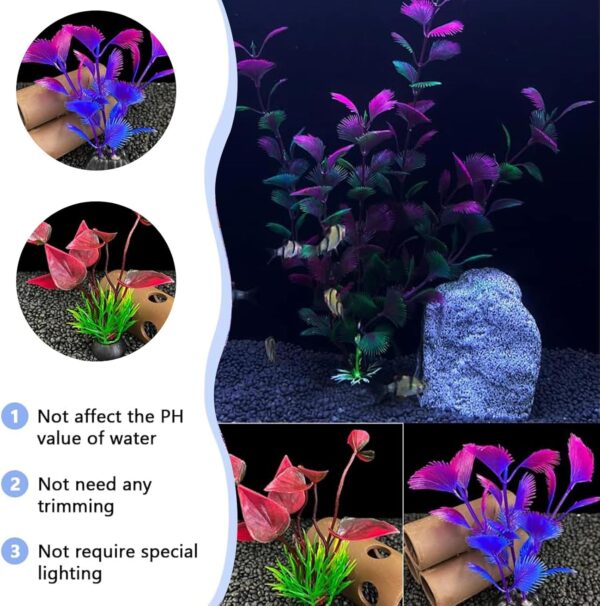 27 Pieces Aquarium Decoration PVC Artificial Aquarium Plants Fish Tank Plants Fish Tank Accessories Suitable for Home and Office Water Tank Decoration - Image 4