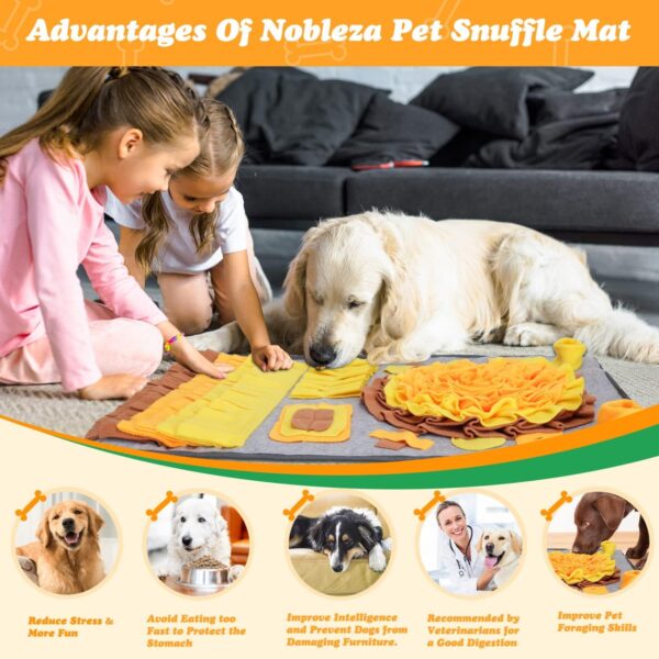 Nobleza Snuffle Mat for Dog Large Dog Snuffle Mat for Puppies Pet Sniffing Feeding Mat Interactive Dog Toy Dog Puzzle Toy Dog Foraging Mat Dog Brain Game for Boredom Encourages Natural Foraging Skills - Image 5