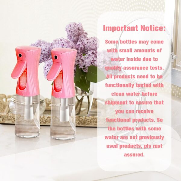 Spray Bottle, Fine Mist Spray Bottle for Hair, Ultra-Fine Continuous Spray Bottle for Skincare, Plant Care, Pet Grooming, Cleaning and Disinfection, Refillable Spray Container (1Pcs Dark Pink 6.8oz) - Image 6