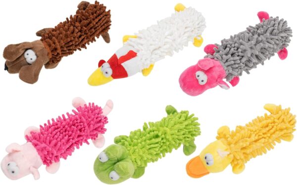 Pet Soft Dog Toys, Puppy Interactive Squeaky Plush Toys or Small Medium Dogs, 6 Pack - Image 2