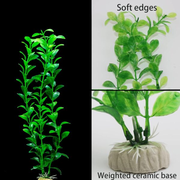 RJMBMUP Fish Tank Decorations，Long Artificial Plastic Plants Aquarium Ornaments Green Color Accessories Set for Tropical Goldfish 6 Pack - Image 4