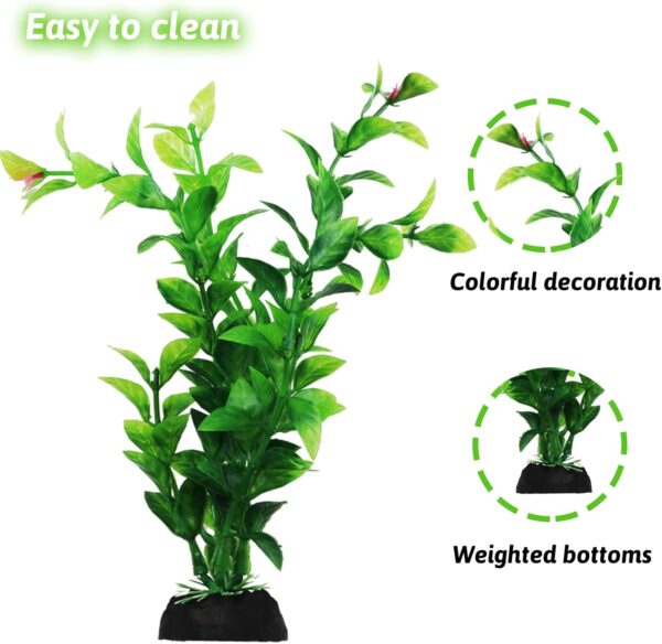 QUOZUO Fish Tank Accessories Aquarium Decorations Green Plants, 10pcs Green Fish Tank Decorations Plastic Plants, Fish Tank Decor, Aquarium Decor Plants - Image 3