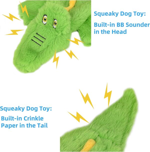 SHOKUTO Dog Toys, Interactive Dog Toys for Boredom for Puppy Small Medium Large Dogs, No Stuffing Crocodile Squeaky Dog Toys, Durable Dog Chew Toys for Teeth Cleaning, Christmas Dog Toys Gifts - Image 3