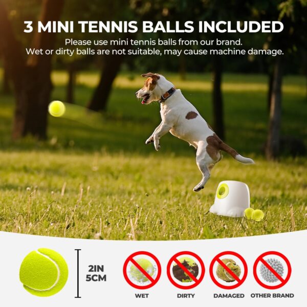 ALL FOR PAWS Automatic Dog Ball Launcher, Interactive Dog Tennis Ball Thrower, Interactive Puppy Pet Fetch Toy, Mini Dog Ball Throwing Machine for Small and Medium Dogs, With 3 PCS 2" Tennis Balls - Image 5