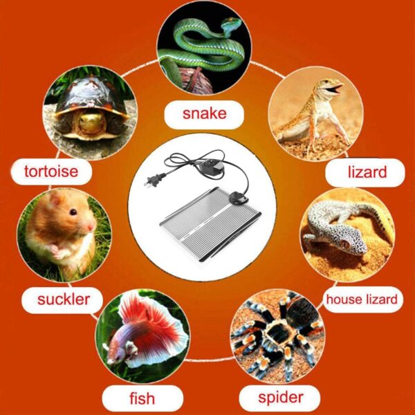 niCWhite Reptile Heating Mat, 5W Heat Pad Under Tank Warmer Terrarium Heated Pads with Temperature Control, Aquarium Heater Mats for Reptiles Tortoise Snakes Lizard Gecko Hermit Turtle, 7.1" x 5.9" - Image 5