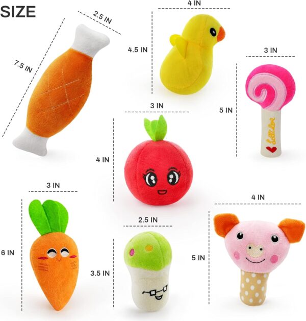 LEGEND SANDY Legend Sandy14 Pack Dog Squeaky Toys Cute Stuffed Plush Fruits Snacks and Vegetables Dog Toys for Puppy Small Dogs - Image 6