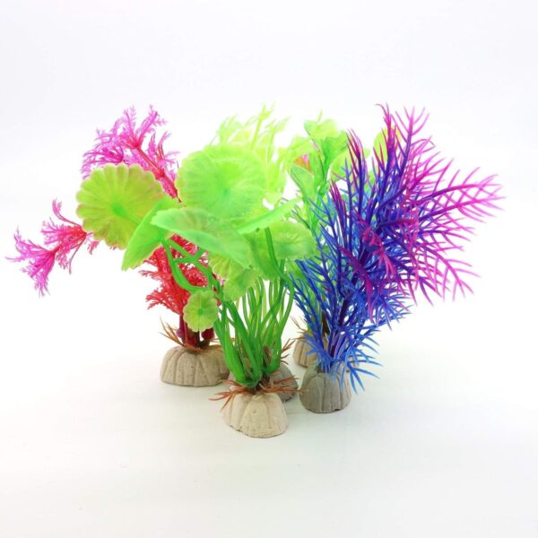 MHYMX Aquarium Decoration, 5PCS Fish Tank Plants Artificial Aquarium Plants Colourful Fish Tank Decorations Underwater Plastic Aquarium Ornaments for Aquariums - Image 7