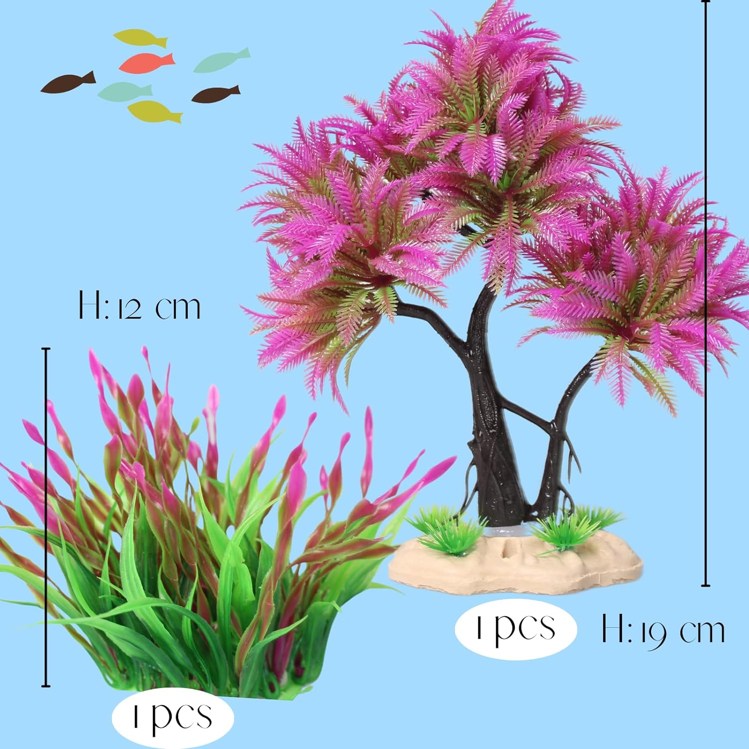 BAILMOLI Fish Tank Decorations, Aquarium Plants Green Fish Tank Plants Artificial Set Aquarium Ornaments Accessories - Image 2