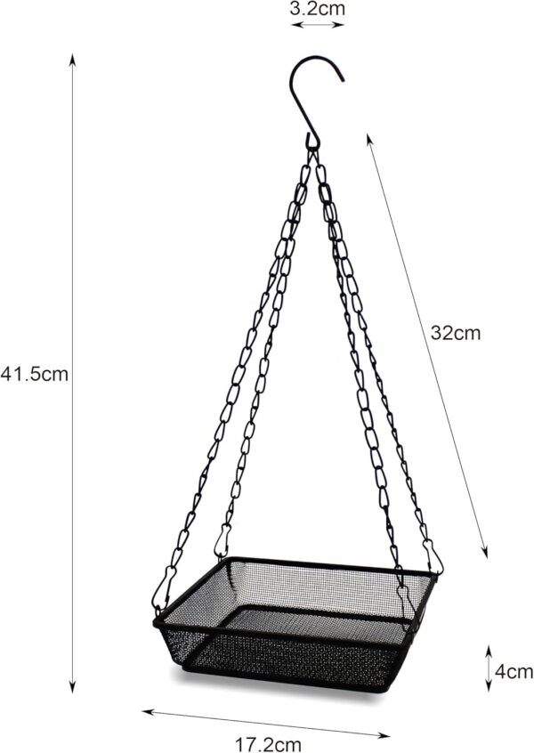 GLIBBUL Hanging Bird Feeder Square Metal Mesh Seed Platform Tray for Outdoor Patio Decoration for Wild Backyard Attracting Birds (2) - Image 2