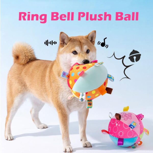 CAISHOW Dog Plush Ball Squeak Toys Soft Dog Squeaky Dog Toy Stuffed Animal Interactive Separation Anxiety Relief For Puppy Small And Medium Dogs Playing Pet Toy - Image 5