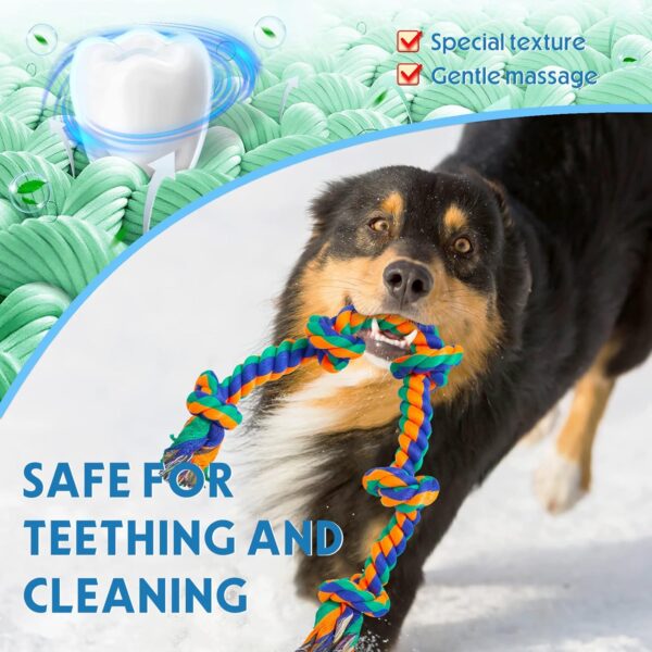 XL Indestructible Dog Toys for Aggressive Chewers Large Breed, Durable Dog Chew Toy, Large Dog Toys for Large Dogs Safe and Long Lasting Puppy Teething Chew Toys, Cotton Dog Rope Toys for Medium Dogs - Image 5