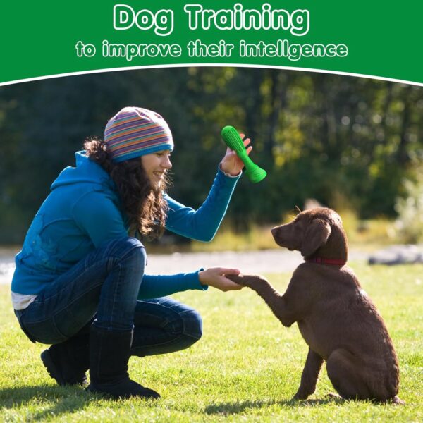 RUCACIO Upgraded Dog Toys, Indestructible Dog Chew Toy For Medium Small Chewers, Durable Dog Toothbrush Toys, Dog Dental Care Teeth Cleaning Toy, Puppy Dog Birthday Gifts (Green) - Image 5