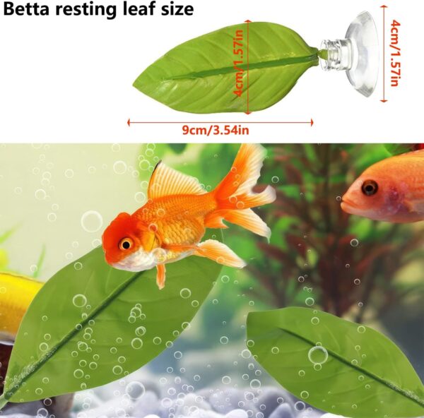 2 Pieces Betta Bed Leaf Hammock for Betta Fish, Floating Betta Bed Leaf Hammock, Aquariums Artificial Betta Hammock, Leaf Hammock for Fish, Fish Rest Plant Leaf Bed, Resting Spot for Betta Fish - Image 2