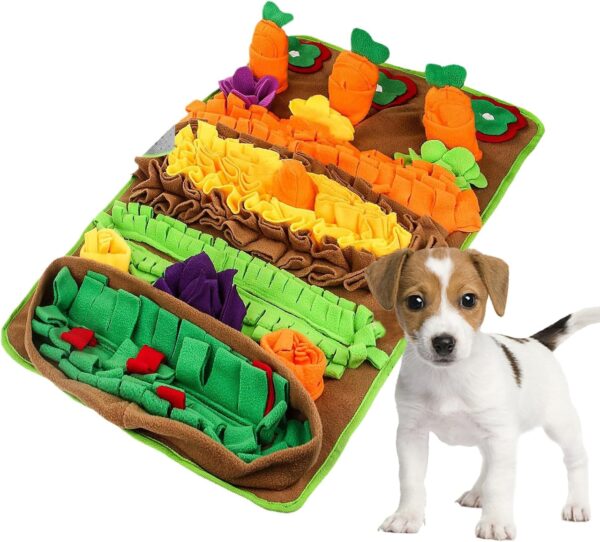 Illkjasfc Pet Dog Snuffle Mat Slow Feeding Puzzle Food Mat Dogs Sniffing Mat AntiSlip Puzzle Mat For Boredom Dog Entertainment - Image 2