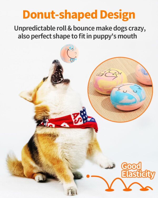 SCHITEC Squeaky Dog Toys, [6 Pack] Interactive Latex Rubber Squeak Ball Toy, Soft Fetch Play Balls for Puppy Small Dogs - Image 3